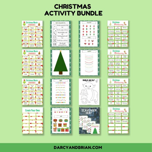Preview of Christmas movie charades, Christmas Pictionary and Decorate a Christmas Tree Game