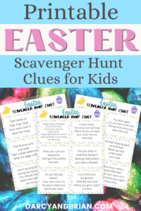 Easter Scavenger Hunt Clues