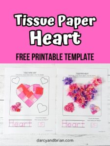 Tissue Paper Heart Craft Template