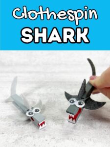 Shark Clothespin Craft Template