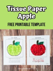 Tissue Paper Apple Craft Template