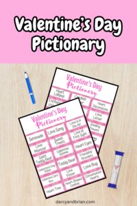 Valentine’s Day Pictionary Word List