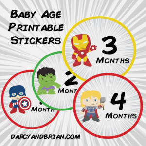 Superhero Baby Month Stickers