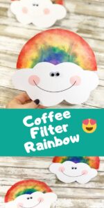 Coffee Filter Rainbow Cloud Craft Template