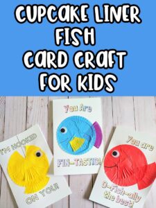 Cupcake Liner Fish Card Craft – Printable Fish Pun Cards