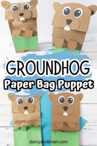 Groundhog Paper Bag Puppet Template