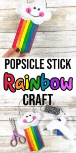 Popsicle Stick Rainbow Cloud Craft Template