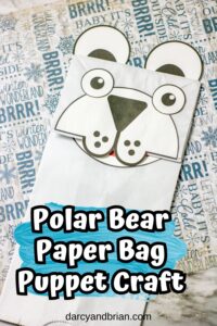 Polar Bear Paper Bag Puppet Template