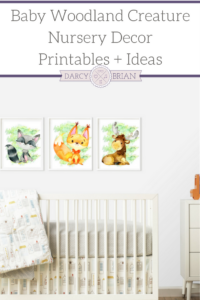 Preview of Woodland Animals Nursery Posters.