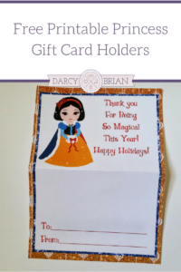 Princess Holiday Gift Card Holders