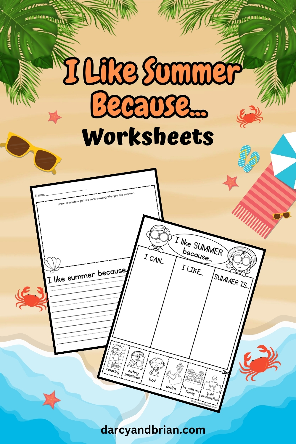 I Like Summer Because Worksheet Darcy and Brian Shop