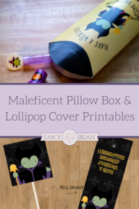 Maleficent Halloween Lollipop Covers and Pillow Boxes