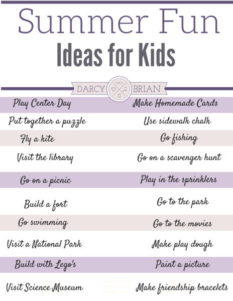 Printable Summer Bucket List - Darcy and Brian - Shop