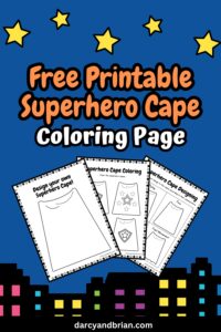 Preview of Printable Superhero Cape Coloring Page.