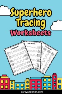 Preview of Superhero Tracing Worksheets.