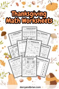 Preview of Thanksgiving Math Worksheets.