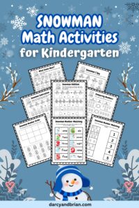 Preview of Snowman Math Activities for Kindergarten.